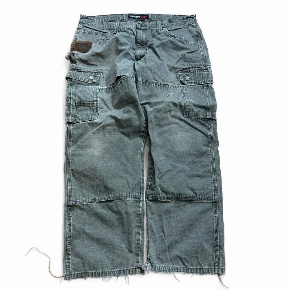 Wrangler Riggs Workwear Pants Faded Olive Green Men's Size 38 Y2K 2000s Skate